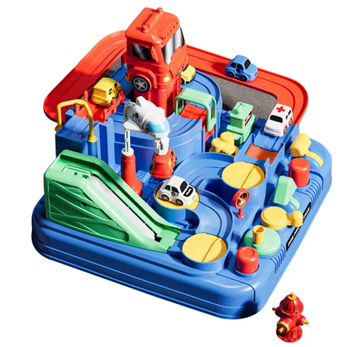 Operating Fire Station Track Vehicle Toys – Battery-Free Playset for Toddlers and Children