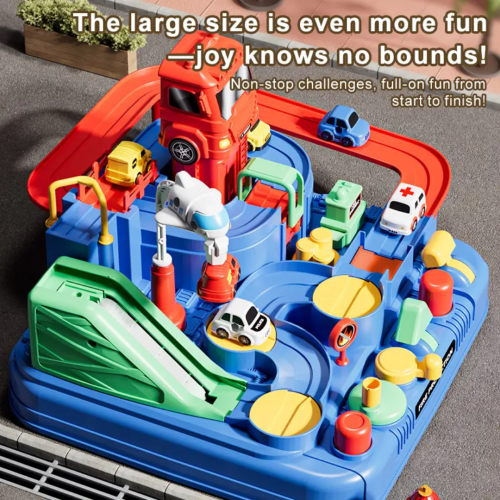 Operating Fire Station Track Vehicle Toys – Battery-Free Playset for Toddlers and Children