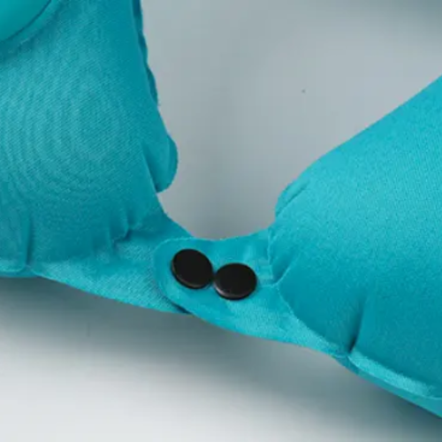 Press Inflatable U-Shaped Travel Neck Pillow