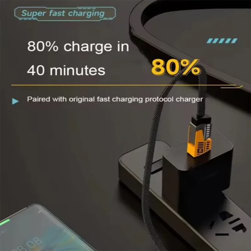 4-in-1 65W/27W Fast Charging Braided Type-C Cable - Zinc Alloy Multi-Function Data Wire