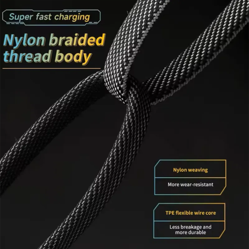 4-in-1 65W/27W Fast Charging Braided Type-C Cable - Zinc Alloy Multi-Function Data Wire