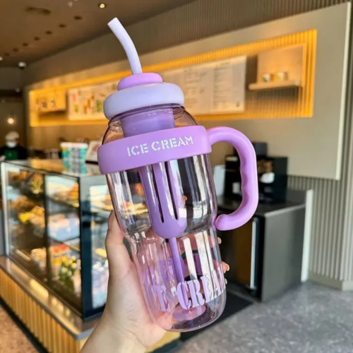 1300ml Cute Belly Sport Water Bottle with Straw