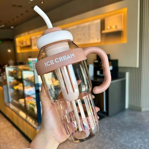 1300ml Cute Belly Sport Water Bottle with Straw