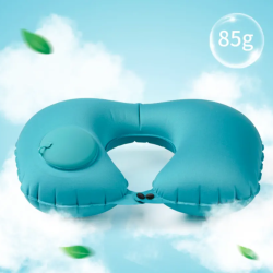 Press Inflatable U-Shaped Travel Neck Pillow