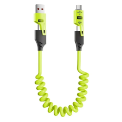 65W 4-in-1 Spring Telescopic Fast Charging Cable